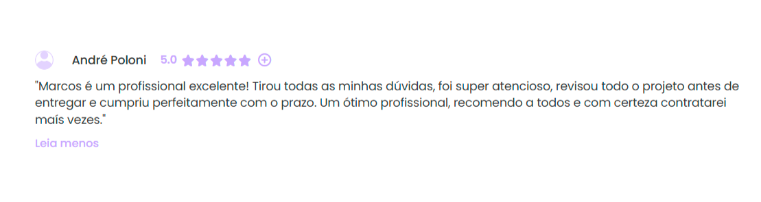 Avaliação de André Poloni — 5 estrelas