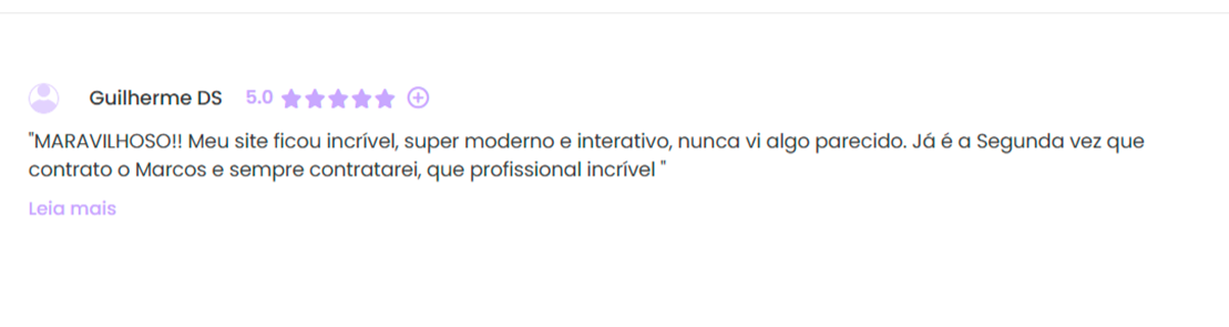 Avaliação de Guilherme DS — 5 estrelas